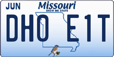 MO license plate DH0E1T