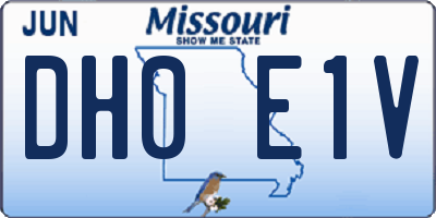 MO license plate DH0E1V