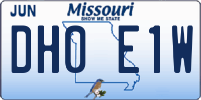 MO license plate DH0E1W