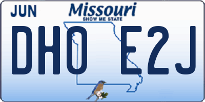 MO license plate DH0E2J