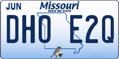 MO license plate DH0E2Q