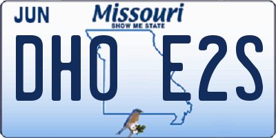 MO license plate DH0E2S