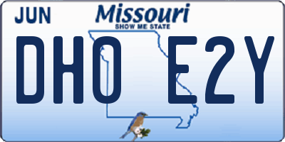 MO license plate DH0E2Y