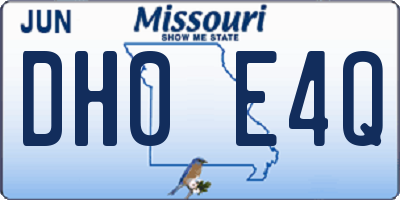 MO license plate DH0E4Q