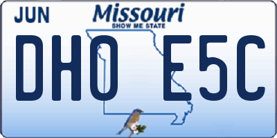 MO license plate DH0E5C