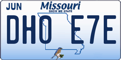 MO license plate DH0E7E