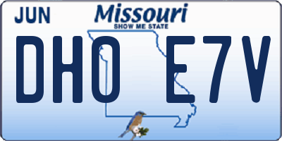 MO license plate DH0E7V