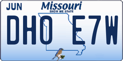 MO license plate DH0E7W