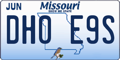 MO license plate DH0E9S