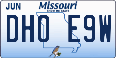 MO license plate DH0E9W