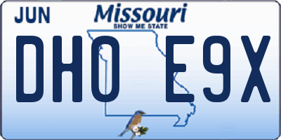 MO license plate DH0E9X