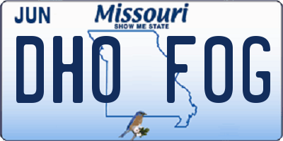 MO license plate DH0F0G