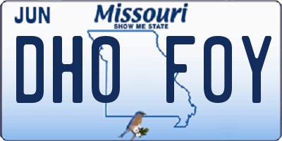 MO license plate DH0F0Y