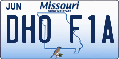 MO license plate DH0F1A