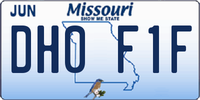 MO license plate DH0F1F