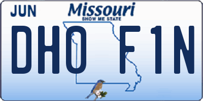 MO license plate DH0F1N