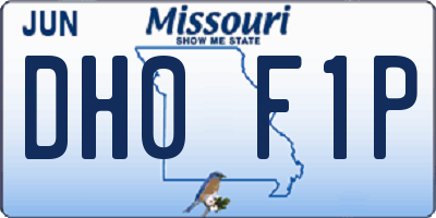 MO license plate DH0F1P