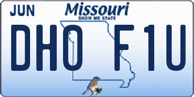 MO license plate DH0F1U