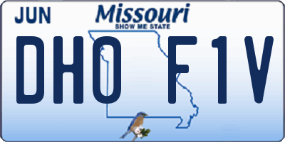 MO license plate DH0F1V