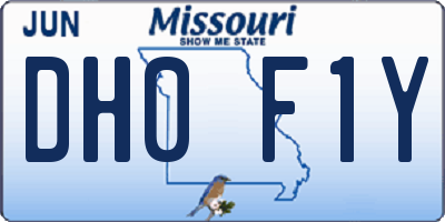 MO license plate DH0F1Y
