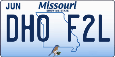 MO license plate DH0F2L