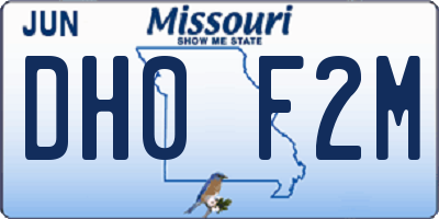 MO license plate DH0F2M