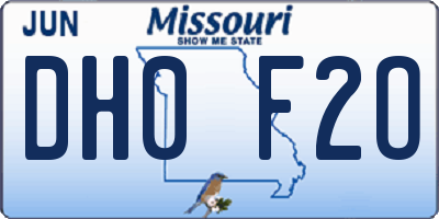 MO license plate DH0F2O