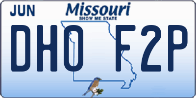 MO license plate DH0F2P