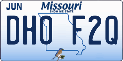 MO license plate DH0F2Q