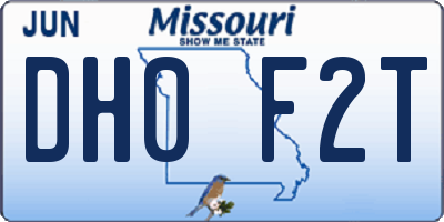 MO license plate DH0F2T