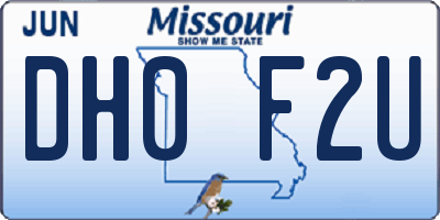 MO license plate DH0F2U