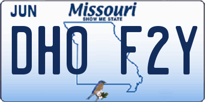 MO license plate DH0F2Y