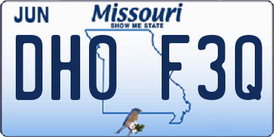 MO license plate DH0F3Q