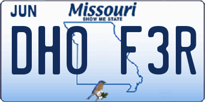 MO license plate DH0F3R