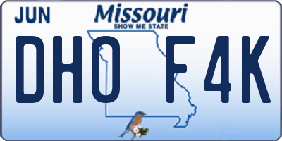 MO license plate DH0F4K