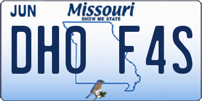 MO license plate DH0F4S