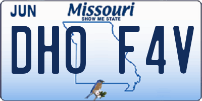 MO license plate DH0F4V