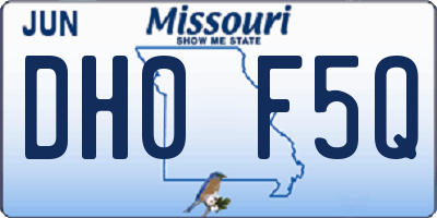 MO license plate DH0F5Q