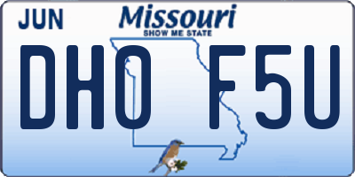 MO license plate DH0F5U