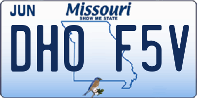 MO license plate DH0F5V