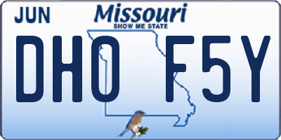 MO license plate DH0F5Y