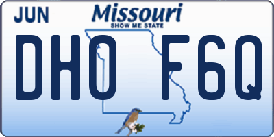 MO license plate DH0F6Q