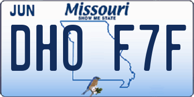 MO license plate DH0F7F