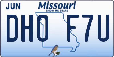 MO license plate DH0F7U