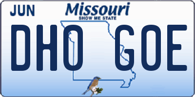 MO license plate DH0G0E