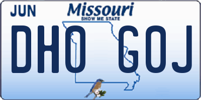 MO license plate DH0G0J