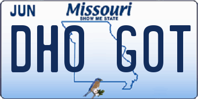 MO license plate DH0G0T