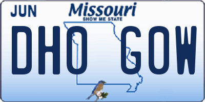 MO license plate DH0G0W