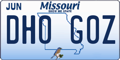 MO license plate DH0G0Z