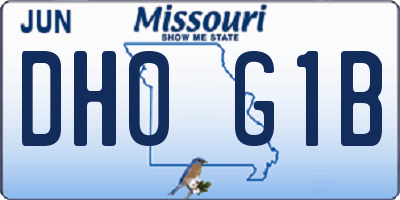 MO license plate DH0G1B